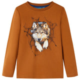 VidaXL Kindershirt mit langen Ärmeln 128 cognacfarben
