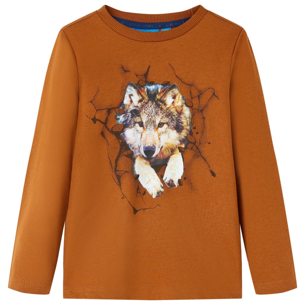 VidaXL Kindershirt mit langen Ärmeln 140 cognacfarben