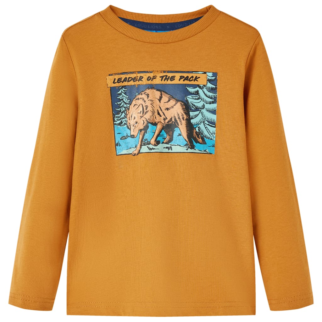 VidaXL Kindershirt mit langen Ärmeln 92 dunkles Ocker