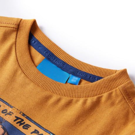 Vidaxl Kindershirt mit langen Ärmeln 116 dunkles Ocker