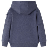 VidaXL Kinderstrickjacke mit Kapuze und Reißverschluss 104 dunkelblau gemischt