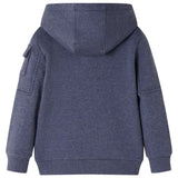 VidaXL Kinderstrickjacke mit Kapuze und Reißverschluss 116 dunkelblau gemischt