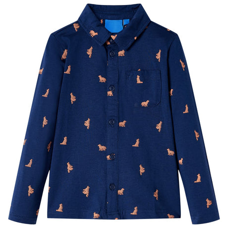 VidaXL Kinderhemd 116 Marineblau