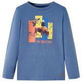 VidaXL Kindershirt mit langen Ärmeln 104 blau gemischt