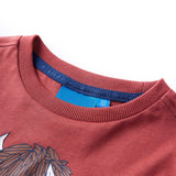 VidaXL Kindershirt mit langen Ärmeln 92 Rotbraun