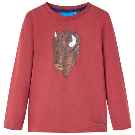VidaXL Kindershirt mit langen Ärmeln 116 Rotbraun