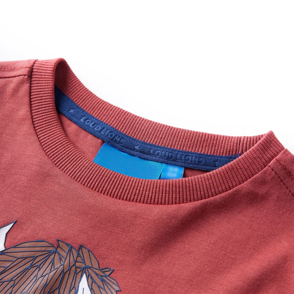 VidaXL Kindershirt mit langen Ärmeln 128 Rotbraun