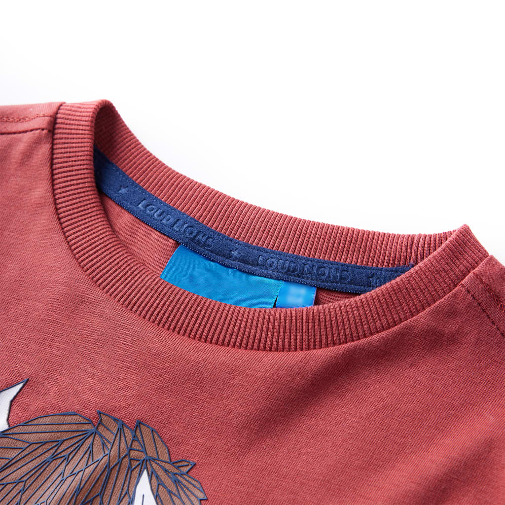 VidaXL Kindershirt mit langen Ärmeln 140 Rotbraun