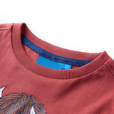VidaXL Kindershirt mit langen Ärmeln 140 Rotbraun