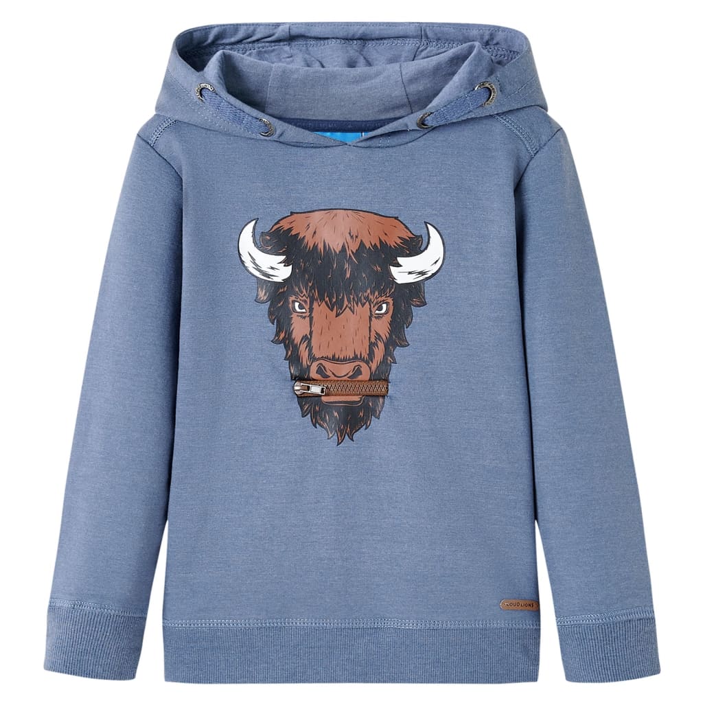 VidaXL Kinderpullover mit Kapuze 104 blau gemischt
