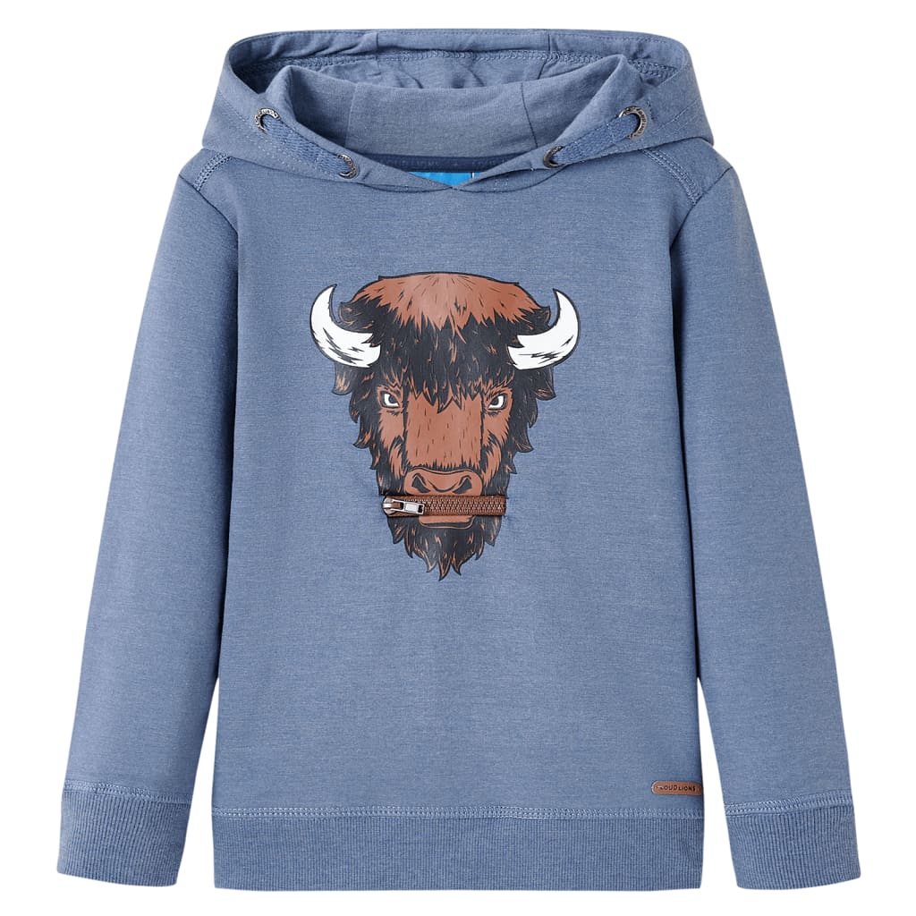 VidaXL Kinderpullover mit Kapuze 116 blau gemischt