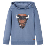 VidaXL Kinderpullover mit Kapuze 128 blau gemischt