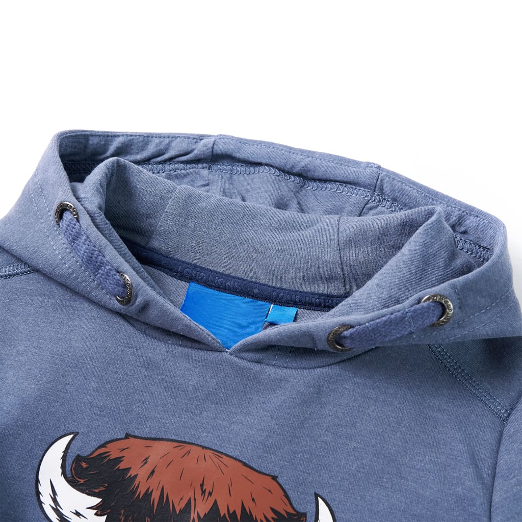 VidaXL Kinderpullover mit Kapuze 128 blau gemischt