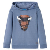 VidaXL Kinderpullover mit Kapuze 140 blau gemischt