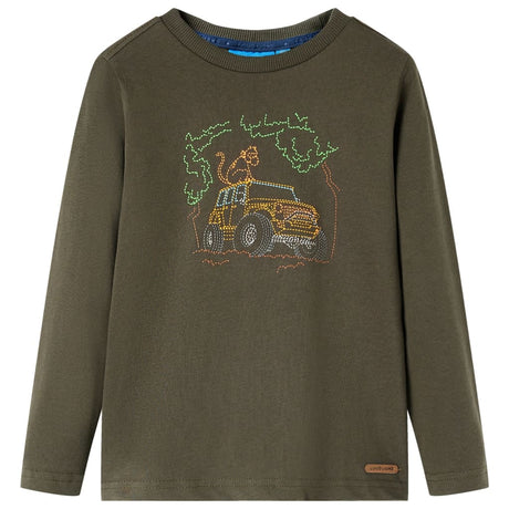 VidaXL Kindershirt mit langen Ärmeln 92 Khaki