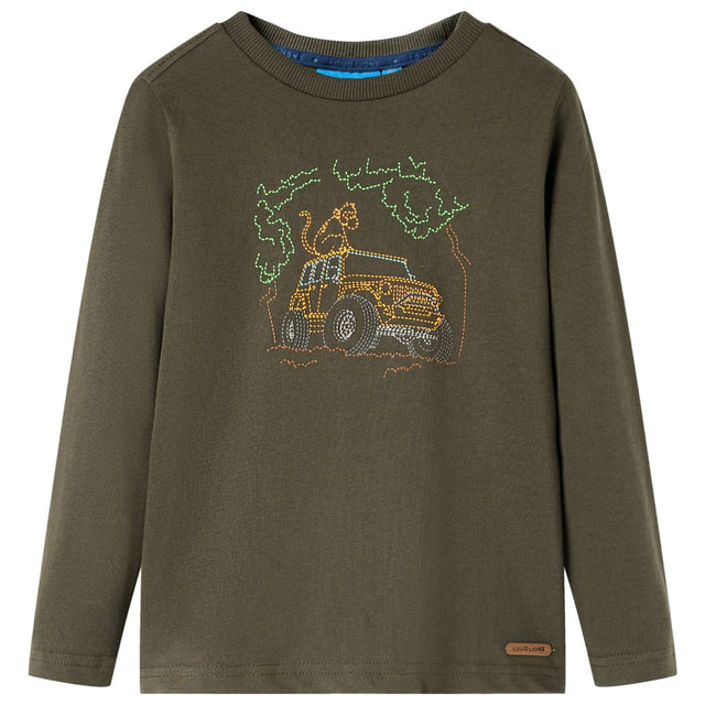 VidaXL Kindershirt mit langen Ärmeln 116 Khaki