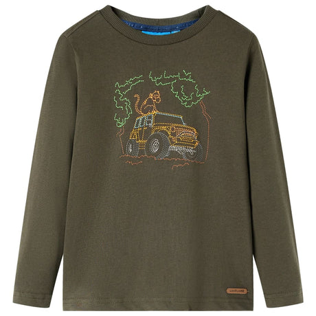 VidaXL Kindershirt mit langen Ärmeln 128 Khaki