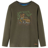 VidaXL Kindershirt mit langen Ärmeln 140 Khaki
