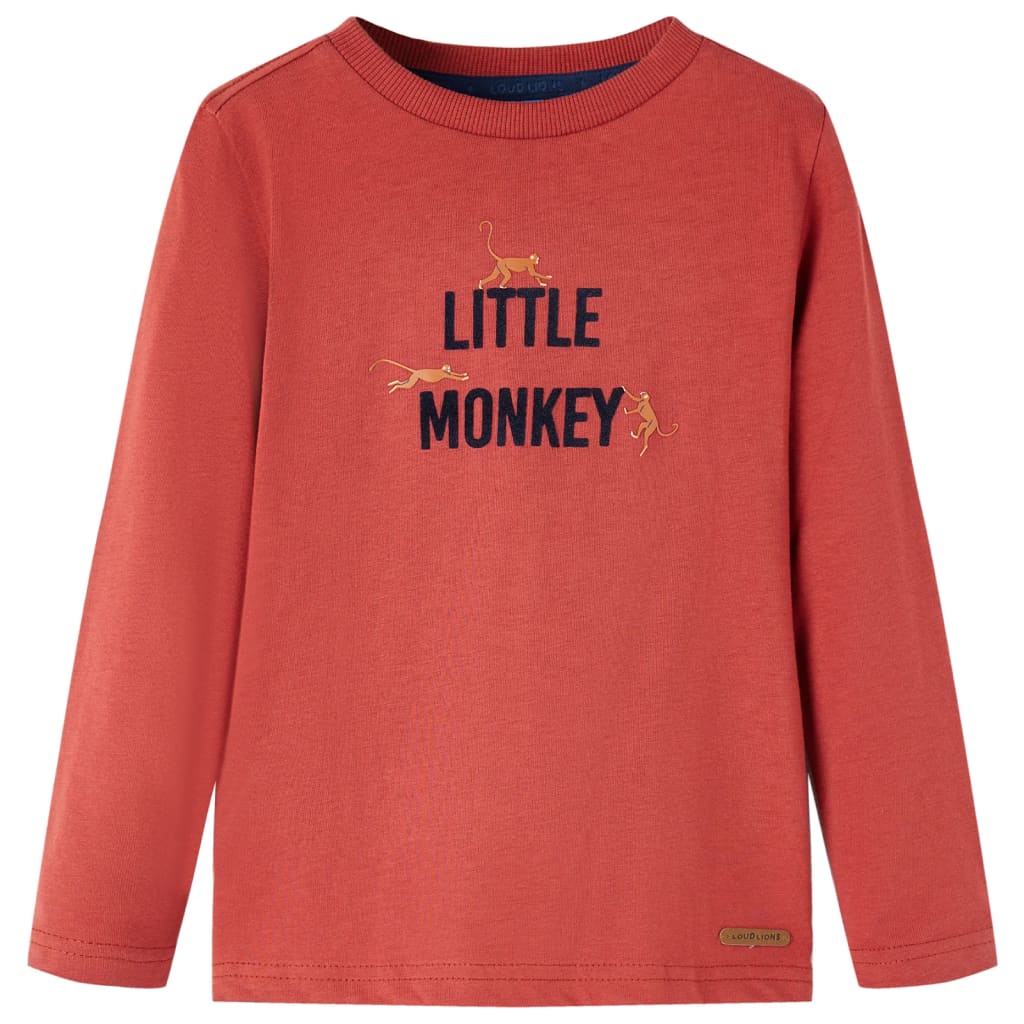 VidaXL Kindershirt mit langen Ärmeln 104 Rotbraun
