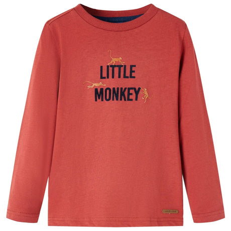 VidaXL Kindershirt mit langen Ärmeln 116 Rotbraun