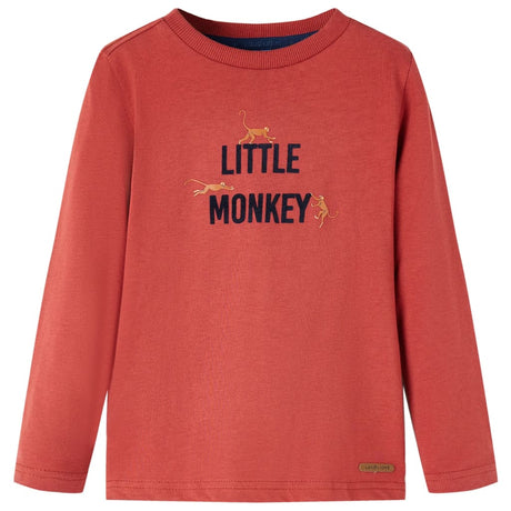 VidaXL Kindershirt mit langen Ärmeln 128 Rotbraun