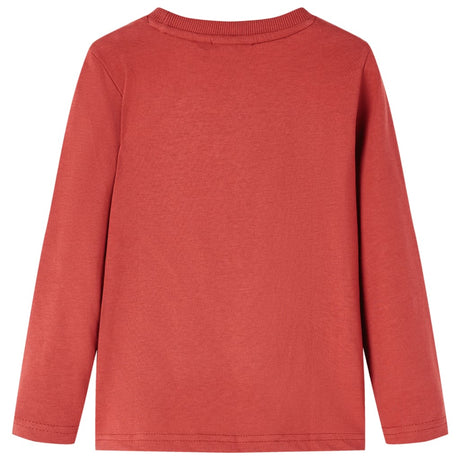 VidaXL Kindershirt mit langen Ärmeln 128 Rotbraun