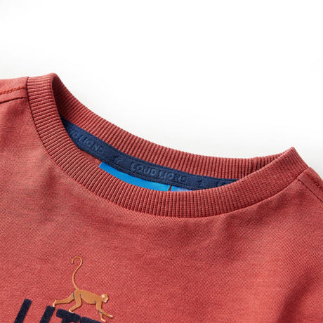 VidaXL Kindershirt mit langen Ärmeln 128 Rotbraun