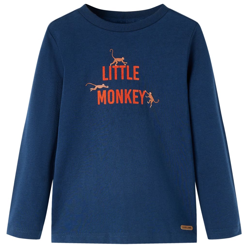 VidaXL Kindershirt mit langen Ärmeln 92 Marineblau