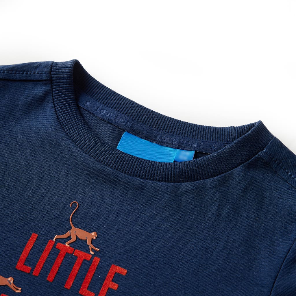 VidaXL Kindershirt mit langen Ärmeln 104 Marineblau