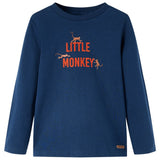 VidaXL Kindershirt mit langen Ärmeln 128 Marineblau