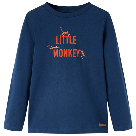VidaXL Kindershirt mit langen Ärmeln 128 Marineblau