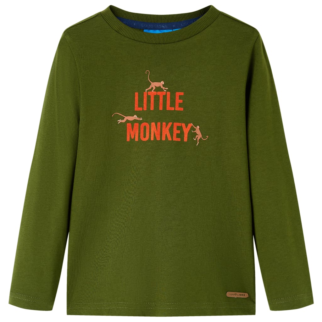 VidaXL Kindershirt mit langen Ärmeln 104 dunkles Khaki