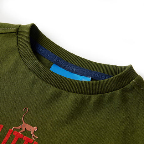 VidaXL Kindershirt mit langen Ärmeln 128 dunkles Khaki