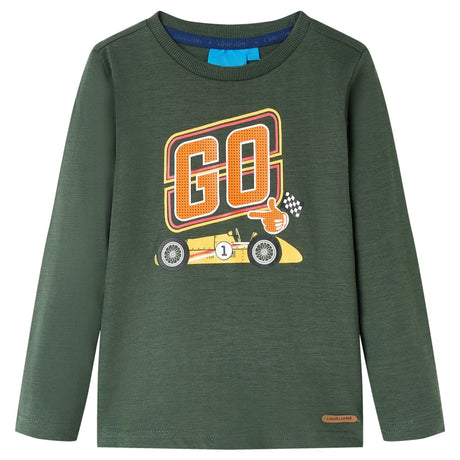 VidaXL Kindershirt mit langen Ärmeln 92 Dunkelgrün