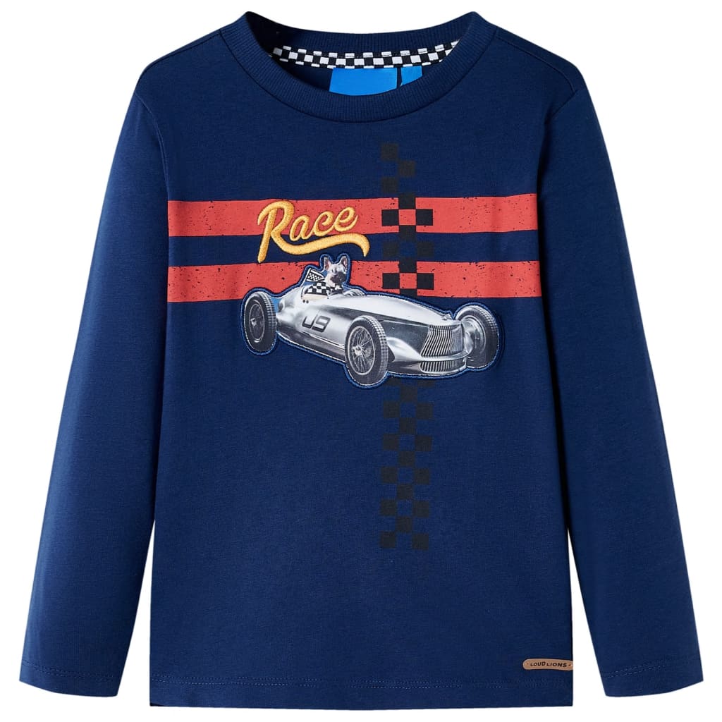 VidaXL Kindershirt mit langen Ärmeln 92 Marineblau