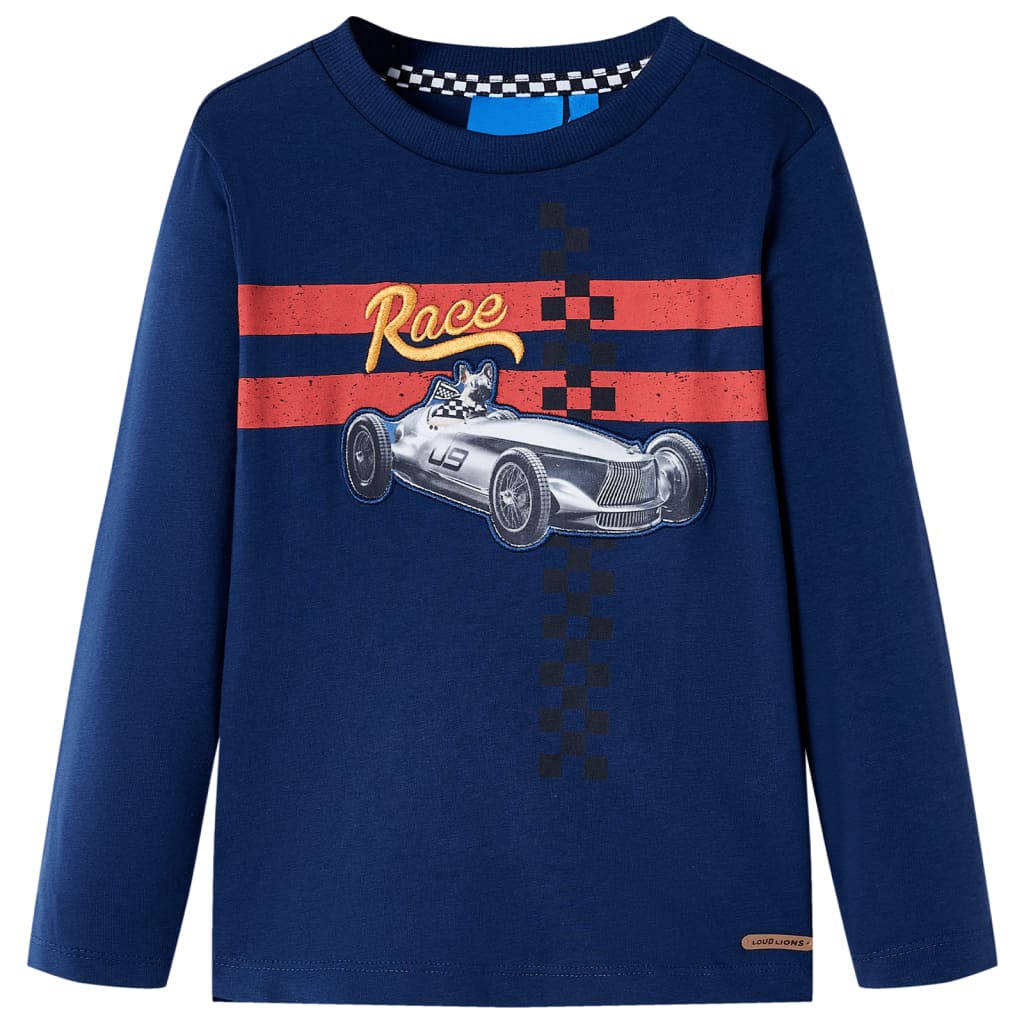 VidaXL Kindershirt mit langen Ärmeln 104 Marineblau