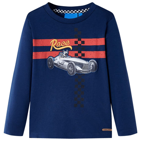 VidaXL Kindershirt mit langen Ärmeln 104 Marineblau