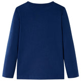 VidaXL Kindershirt mit langen Ärmeln 128 Marineblau