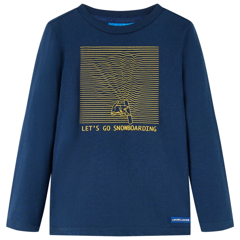 VidaXL Kindershirt mit langen Ärmeln 128 Marineblau