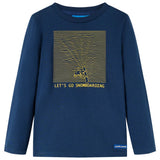 VidaXL Kindershirt mit langen Ärmeln 128 Marineblau