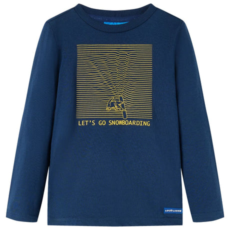 VidaXL Kindershirt mit langen Ärmeln 128 Marineblau