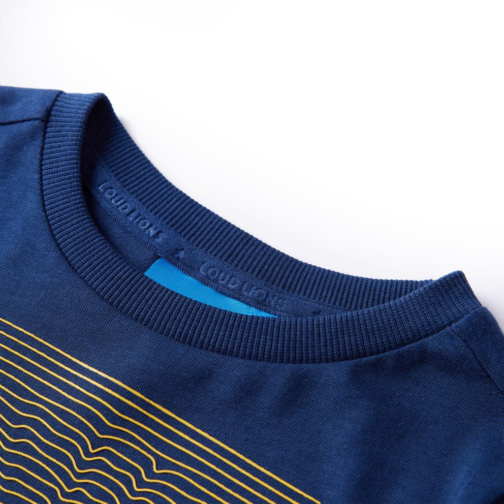 VidaXL Kindershirt mit langen Ärmeln 128 Marineblau