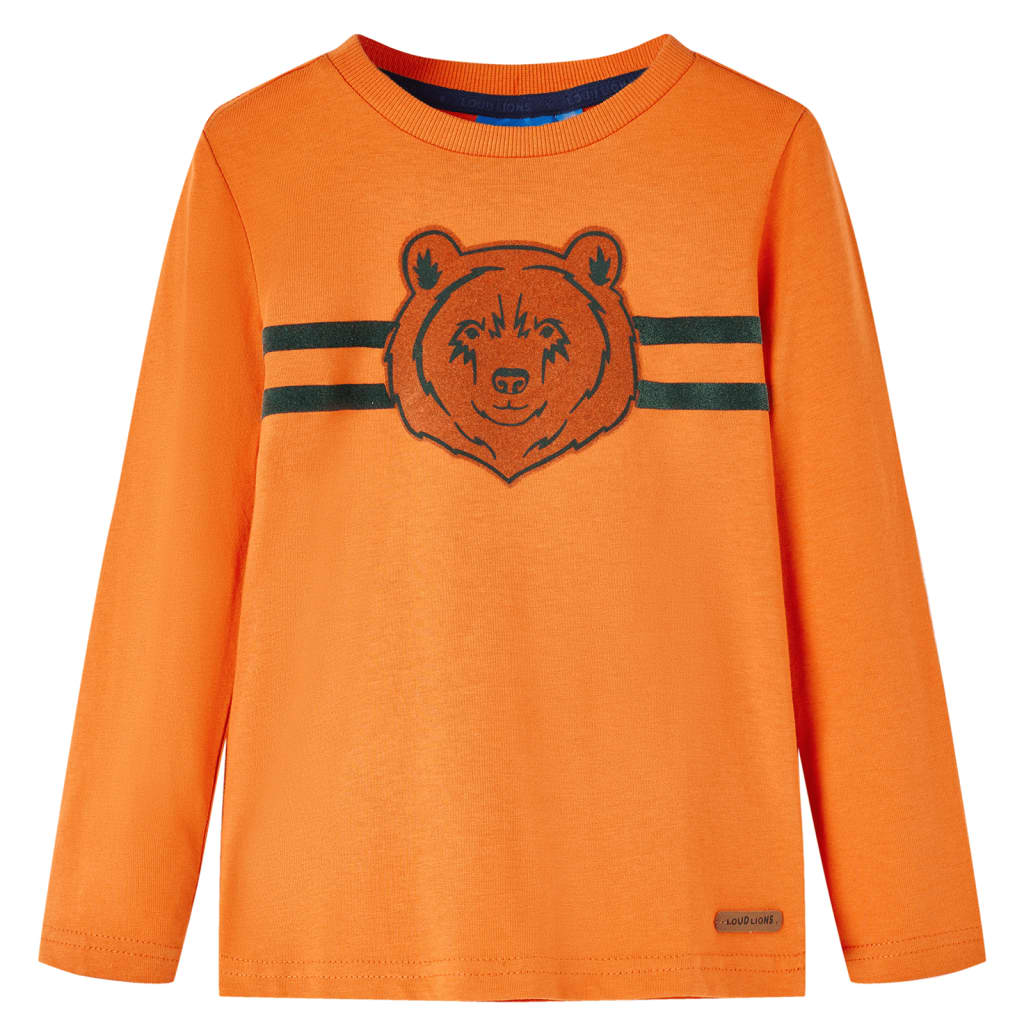 VidaXL Kindershirt mit langen Ärmeln 128 Dunkelorange