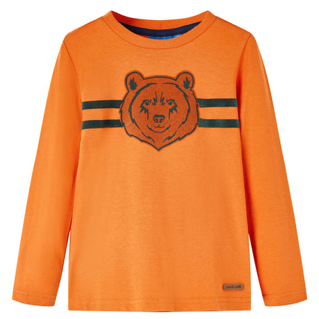 VidaXL Kindershirt mit langen Ärmeln 128 Dunkelorange