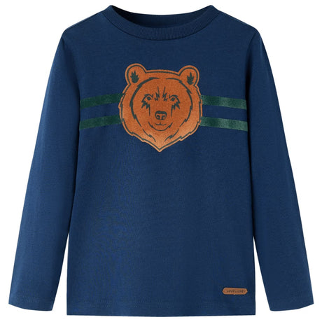 VidaXL Kindershirt mit langen Ärmeln 128 Marineblau