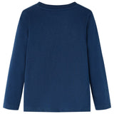 VidaXL Kindershirt mit langen Ärmeln 128 Marineblau