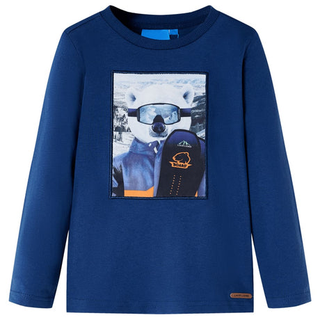 VidaXL Kindershirt mit langen Ärmeln 128 Jeansblau