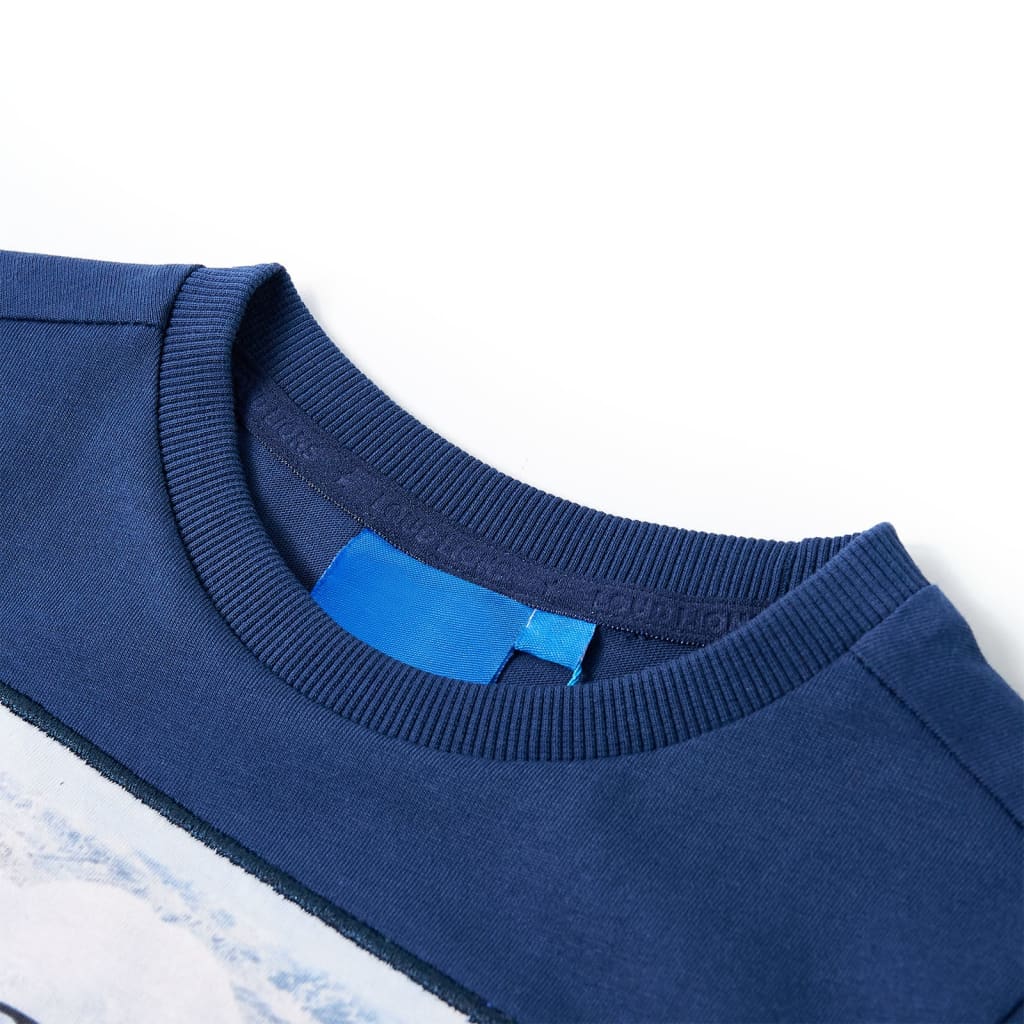 VidaXL Kindershirt mit langen Ärmeln 128 Jeansblau