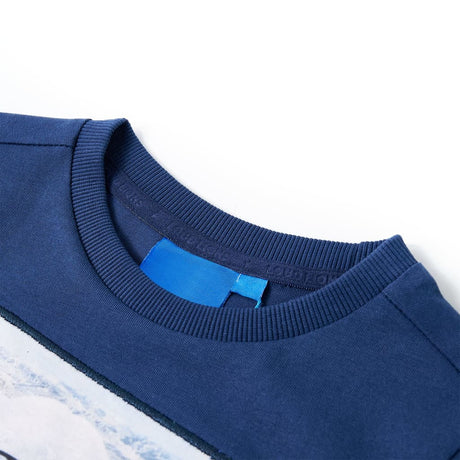 VidaXL Kindershirt mit langen Ärmeln 128 Jeansblau