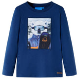 VidaXL Kindershirt mit langen Ärmeln 140 Jeansblau